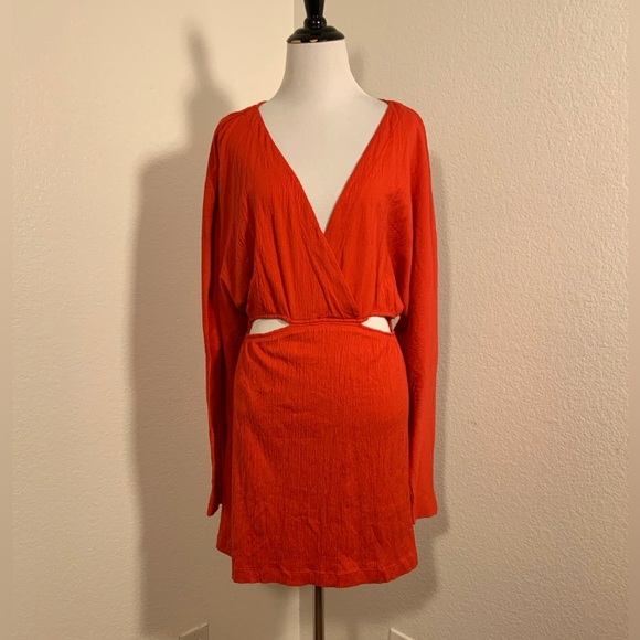 NWOT Free People Stasia Mini Dress In Rebel Red - Size Medium - Picture 6 of 11